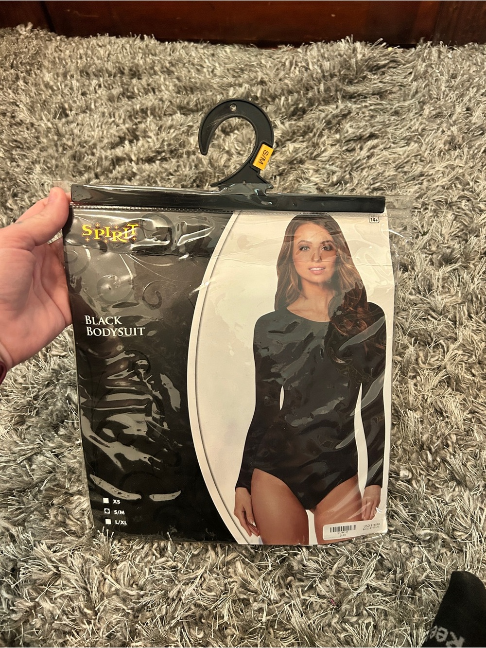Spirit Black Long-Sleeve Bodysuit with Scoop Neck